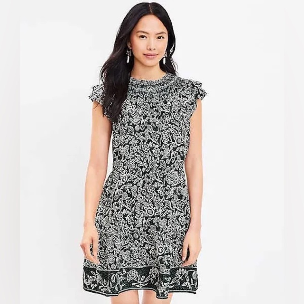 NWOT Loft Garden Ruffle Tiered Swing Dress